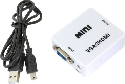 Adapter konvertues MINI VGA2HDMI HD36, VGA në HDMI, Full HD 1080p, i bardhë