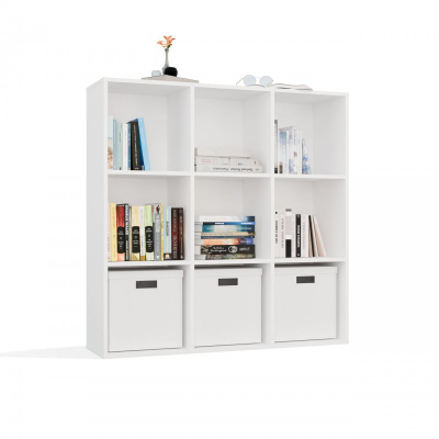 Raft librash Lumarko Shelf Malax 3X3 H, 9 ndarje, i bardhë