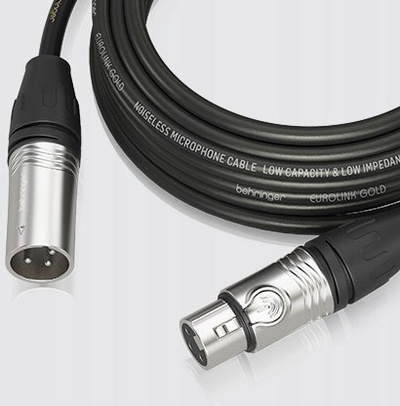 Kabllo mikrofoni Behringer GMC-1000 Eurolink Gold, XLR femër në XLR mashkull, 10 m, e zezë