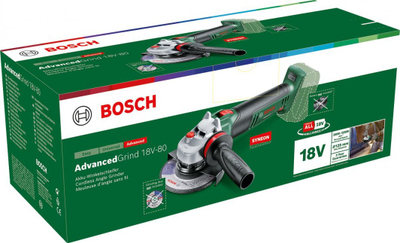Grirëse këndore pa kabllo Bosch AdvancedGrind 18V-80 06033E5100, 18V, sistem POWER FOR ALL, jeshile