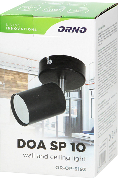 Llambë spot ORNO DOA SP 10, GU10, 50W, e zezë