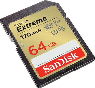 SanDisk 64GB Extreme SDXC UHS-I Мемориска Картичка