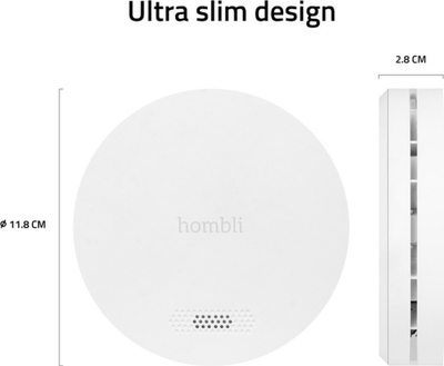 Detektor tymi i zgjuar Hombli Smart Smoke Detector, WiFi, bateri 10 vjet, i bardhë