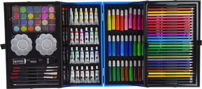 Set artistik për fëmijë Leantoys Artistic Set in Suitcase, 145 pjesë, valixhe rozë me njëbrirësh