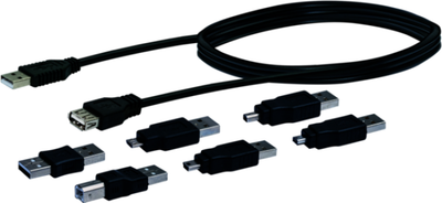 Kabllo Schwaiger USB-A - Universal CAUSET531, 1.5m, e zezë