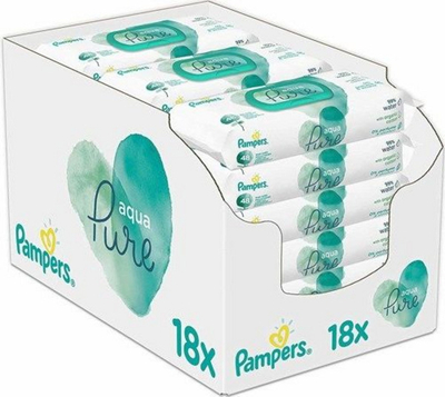 Peceta të lagura Pampers Aqua Pure, 18 x 48 copë