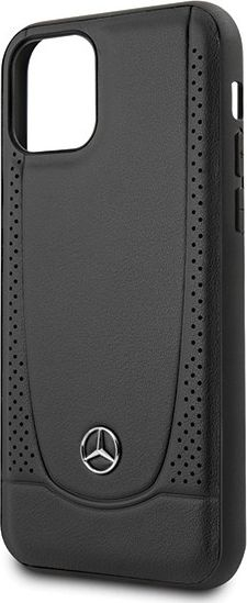 Mbrojtëse telefoni Mercedes-Benz Urban Line për iPhone 11 Pro, lëkurë natyrale, hardcase, e zezë