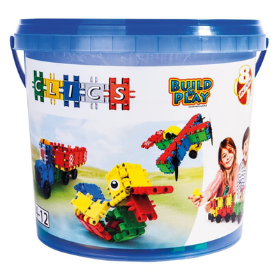 Set konstruktiv Clics Bucket 8in1 CB-198, 122 blloqe, me aksesorë, shumëngjyrësh
