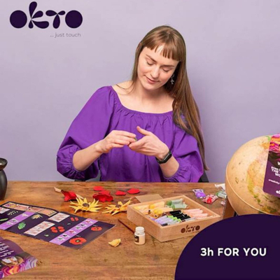 Set druri me dorë OKTO Sensory Art 3D Woodcraft Freedom, lule për zbukurim