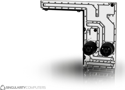 Distroplate watercooling Singularity Computers Corsair 1000D, Dy pompa D5, RGB, transparente