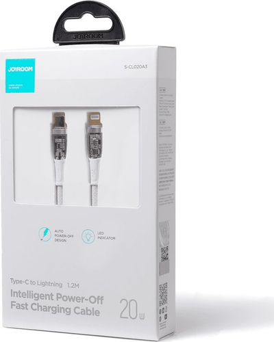 Kabllo karikimi Joyroom JYR573, USB C në Lightning, 1.2m, 20W, e bardhë