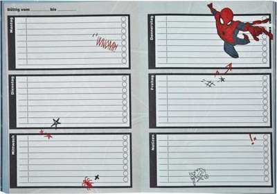 Fletore planifikimi Cass Film Spiderman, A5, kapak i butë, blu