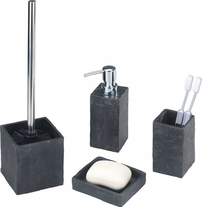 Mbajtëse sapuni Wenko Slate Rock, polyresin, gri si gur