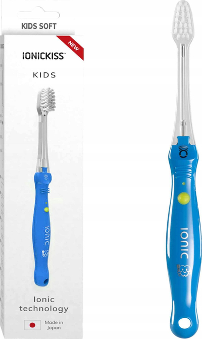 Furçë dhëmbësh për kalamoj IONICKISS Kids, teknologji jonike, mbi 5 vjeç, blu