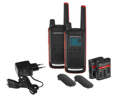 Radiolidhje walkie talkie Motorola TLKR T82, set 2 copë, rreze deri 10 km, portokalli