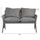 Set dhomë ndenjjeje outdoor Deandra HM6507.01, 4 ulëse, metal me jastëkë, gri