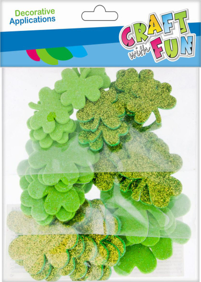 Sticker dekorativ Craft with Fun me jonkë, vetëngjitës, prej shkumë, jeshil me shkëlqim