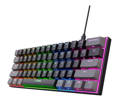 Играчка тастатура Trust GXT867 Acira 60% Mini US, механичка, со RGB осветлување, црна