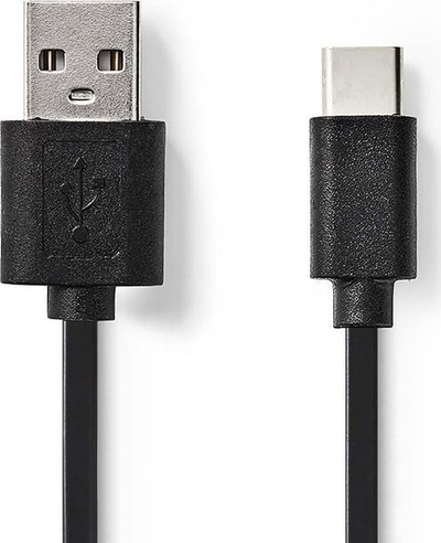 Kabllo USB Nedis USB 2.0, USB A me USB C, 0.1m, e zezë
