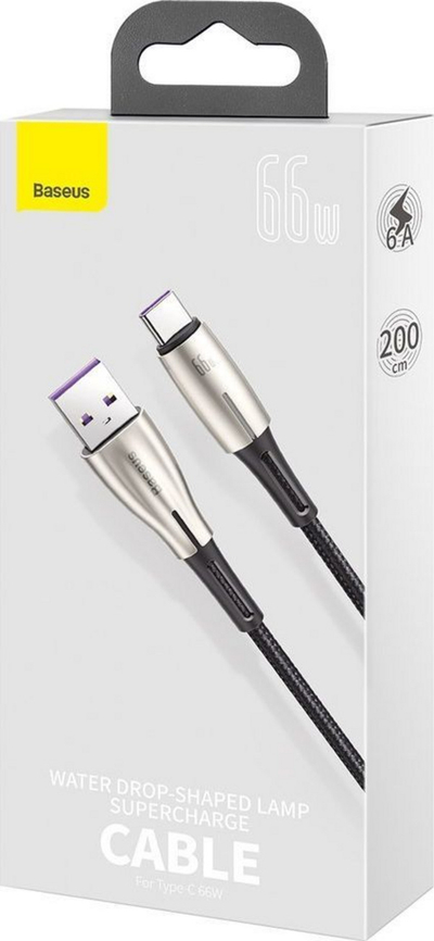 Kabllo Baseus (CATSD-N01), USB-A - USB-C, 2 m, e zezë