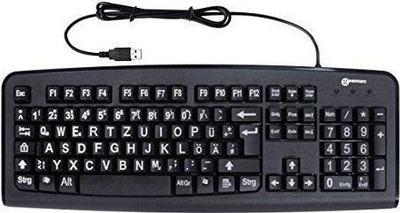 Tastierë Geemarc KBSV3, USB, layout gjerman QWERTZ, taste të mëdha, e zezë