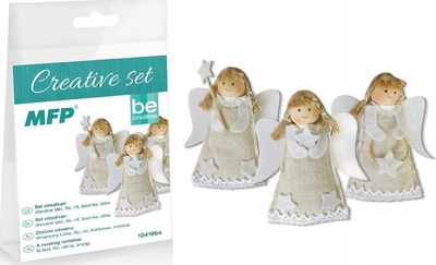 Set kreativ për fëmijë MFP Little Angel, 3 pjesë, dekor engjëj, bezhë