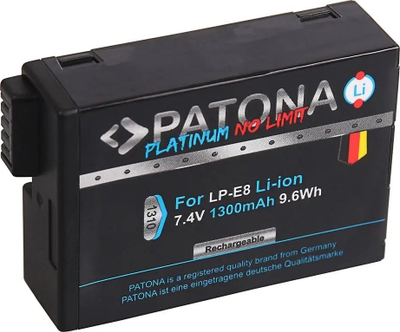 Bateri për aparat fotografik PATONA Pro Canon LP-E8, 1300mAh, Li Ion