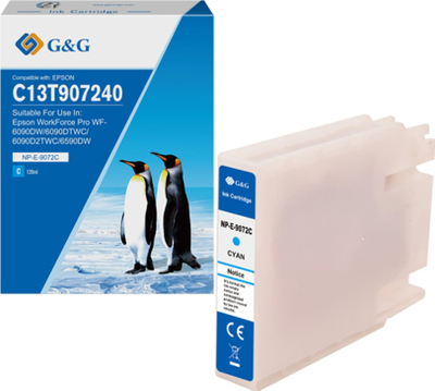 Kartushë boje G&amp;G Compatible Epson C13T907240, cyan, 7000 faqe