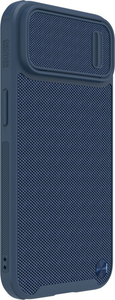 Kllëf Nillkin Textured S Magnetic MagSafe për iPhone 14, me kapak kamere, blu