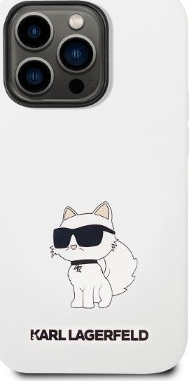 Mbështjellës telefoni Karl Lagerfeld KLHCP14XSNCHBCH, për iPhone 14 Pro Max, silikon, i bardhë