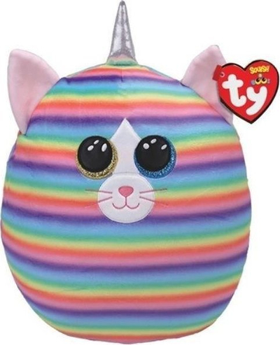 Lodër pelushi TY Squish a Boos Heather UniCat, 12", shumëngjyrëshe