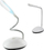 Llambë tavoline RoGer Mini Desk Lamp, LED, qafë fleksibile, e bardhë
