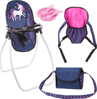 Set aksesorësh për kuklla Bayer Design Vario 9 në 1, blu roze