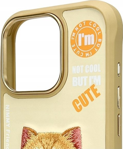 Kapak telefoni Nimmy Cool&amp;Cute 2.0 Cat për iPhone 16 Pro 6.3", TPU PC, mban goditje, ngjyrë khaki