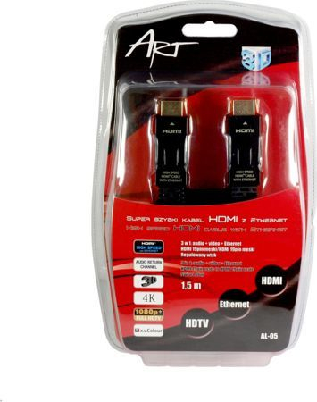 Kabllo ART (AL-05), HDMI në HDMI, 1.5m, e zezë