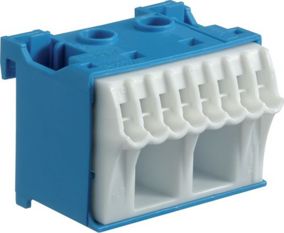 Bllok vetë-kapsulues Hager KN10N, 63A, 10 lidhje, blu