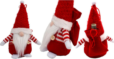 Figurë dekorative Saska Christmas Santa, 25cm, me thes dhuratash, e kuqe