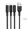 Kabllo USB Hoco Soarer X25, 3 në 1 Lightning USB C MicroUSB, 1m, e zezë