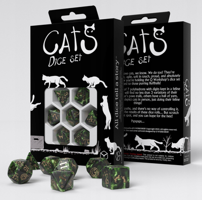 Set zare Q-Workshop Cats Pixel, 7 copë, jeshile me të artë