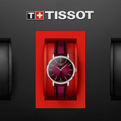 Orë për femra Tissot Everytime Lady Quartz T143.210.17.331.00, e kuqe