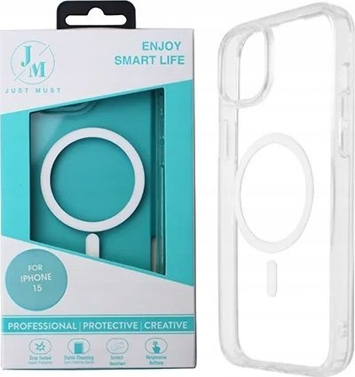 Kapak telefoni Just Must MagSafe Crystal për iPhone 15, transparent