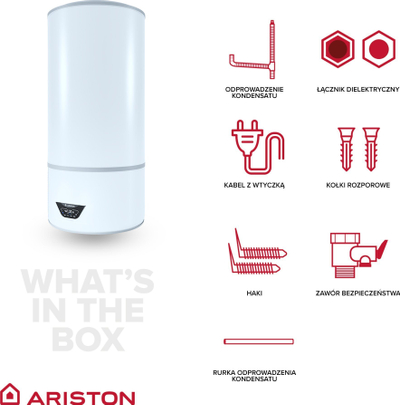 Бојлер за вода Ariston Lydos Hybrid WiFi 80, 1.2 kW, резервоар за кондензација 6.3 L, сив