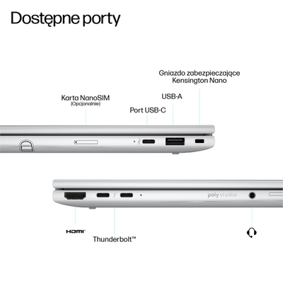 Laptop 2‑во‑1 HP EliteBook 8 Flip G1i, 13.3\", Intel Core Ultra 7, 32GB RAM, 1TB SSD, сребрен