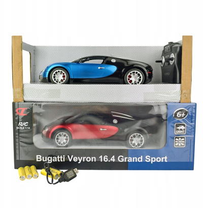 Makinë lodër me telekomandë Bugatti Veyron 16.4 Grand Sport, shkallë 1:14, me drita, shumëngjyrëshe