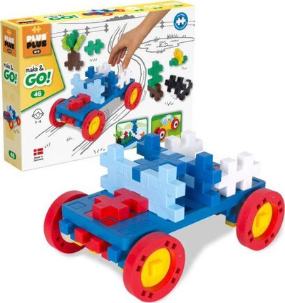 Lojë ndërtimi Plus-Plus Midi Basic Make and GO Car, 46 copë, shumëngjyrëshe