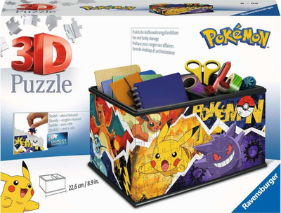 Puzzle 3D Ravensburger Pokemon Box, kuti lapsash, plastike, shumëngjyrësh