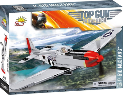 Set ndërtimi COBI Top Gun Maverick P-51D Mustang, 350 pjesë, shkallë 1:32, shumëngjyrësh