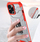 Maskë mbrojtëse Hurtel Crystal Ring Case për iPhone 13 Pro, hibride me unazë magnetike, transparente e kuqe