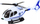 Lodër helikopter policie Driving, drita dhe tinguj, i bardhë blu