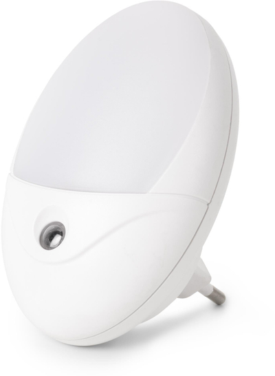 Dritë nate Entac LED Oval, 0.5W, sensor muzgu, e bardhë